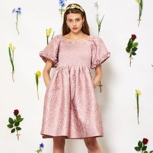 Sister Jane Ripple Jacquard Mini Rose quartz Dress